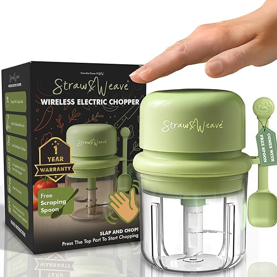 Mini Kitchen Choppers 300 ML & Chopper For Kitchen Use With Scraping Spoon | 1 Year Warranty | Food Grade Jar | Slap & Chop Vegetable Chopper For Kitchen for Mincing Garlic, Ginger, Onion, Vegetable